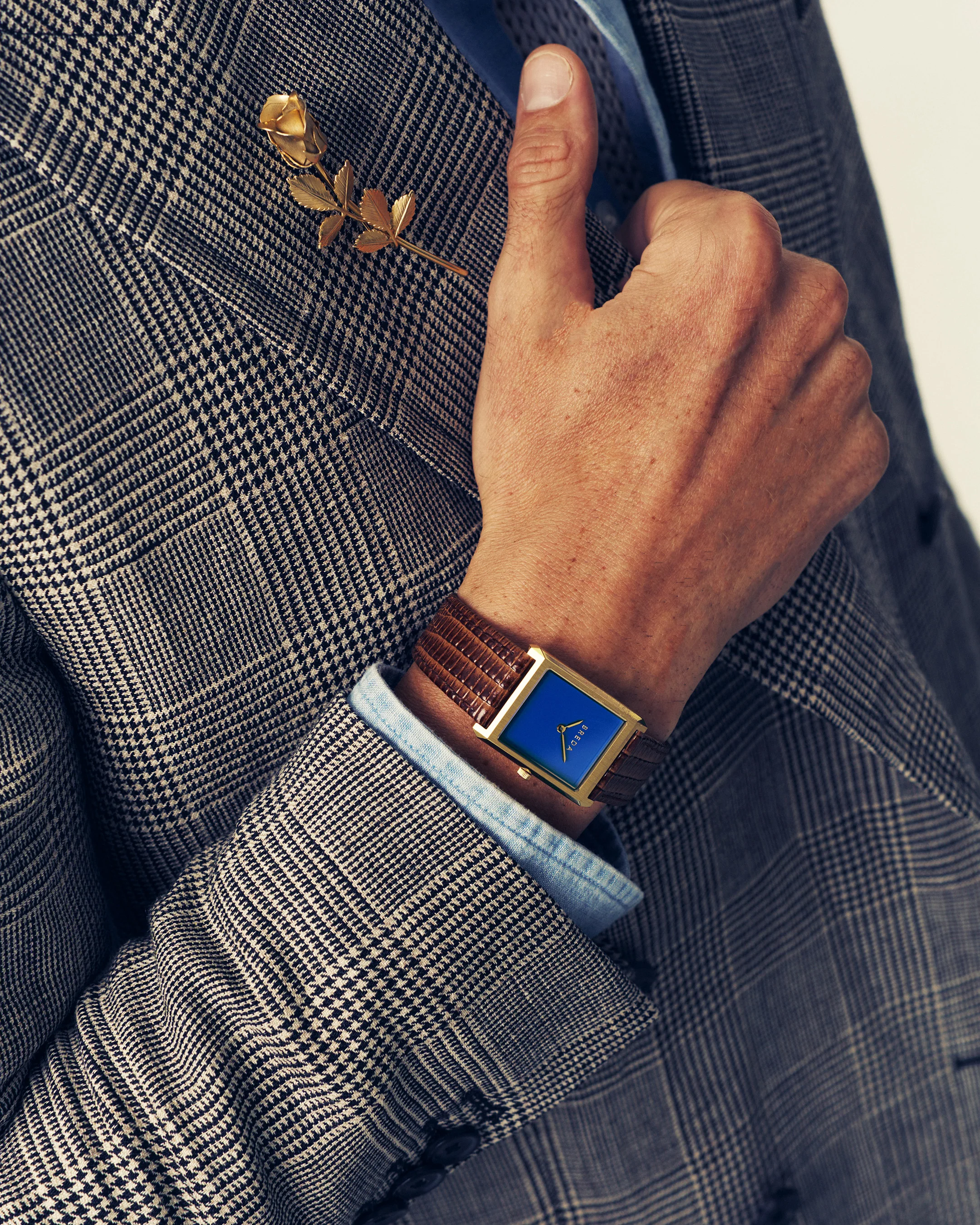 Virgil (Lizard Embossed) - Gold/Brown/Cobalt - Image 4