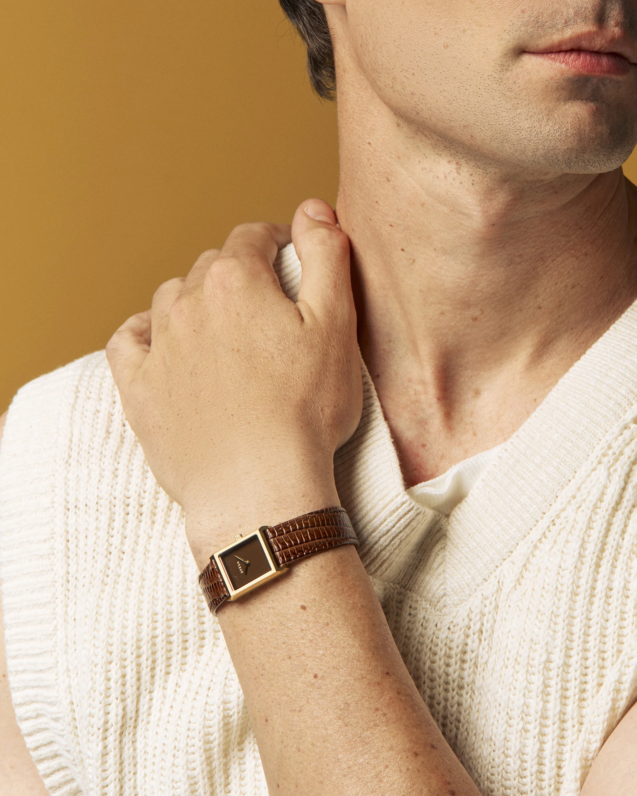 Virgil (Lizard Embossed) - Gold/Brown - Image 4