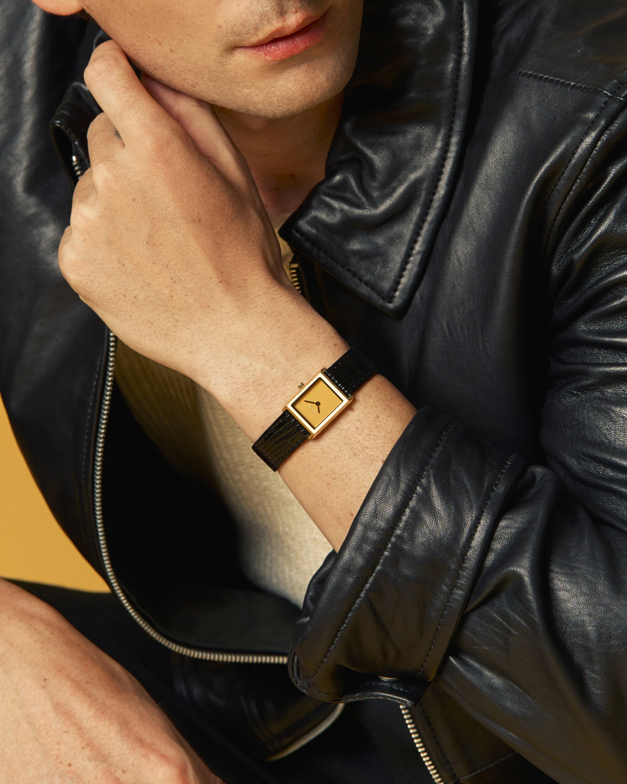 Virgil (Lizard Embossed) - Gold/Black - Image 4